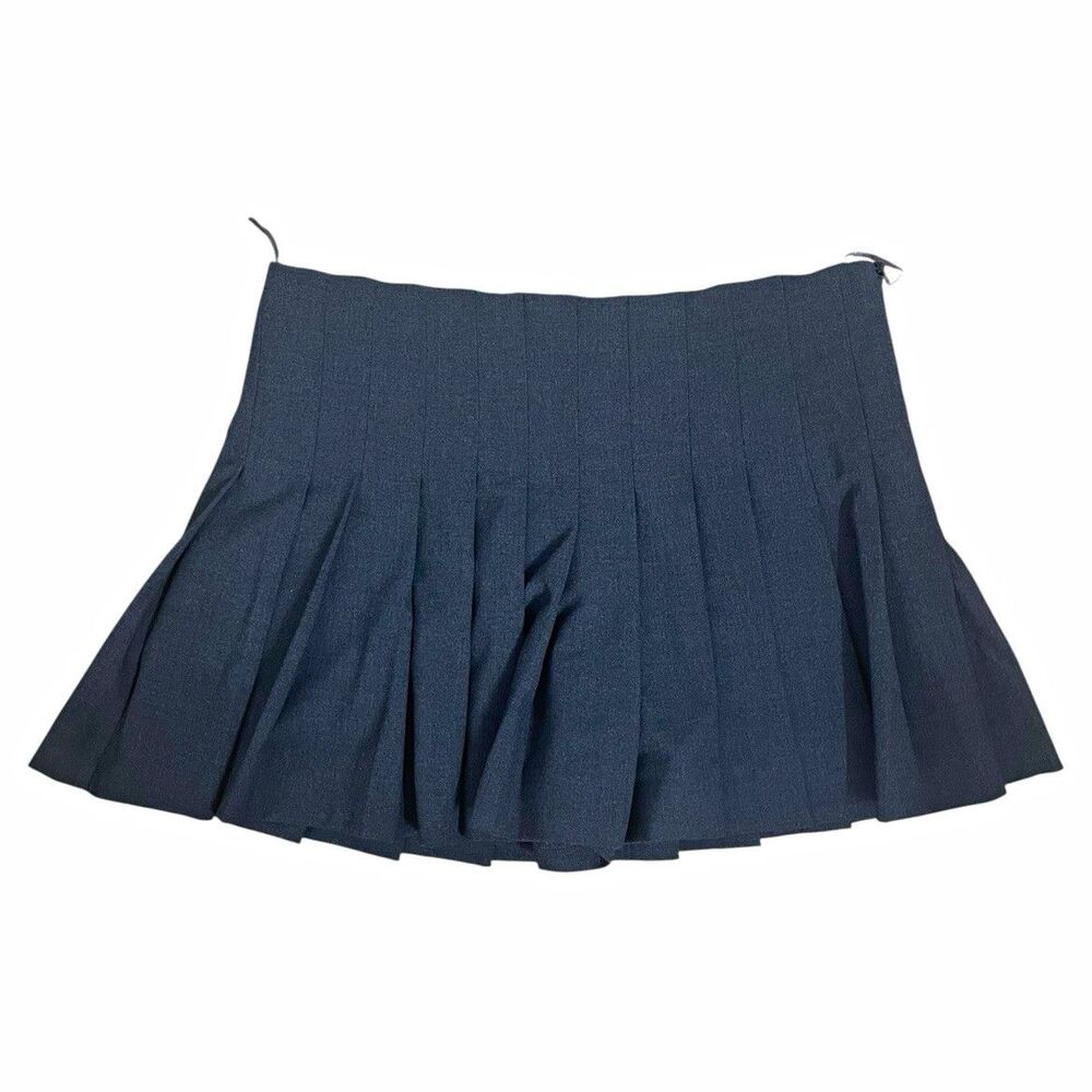 ZARA Gray Solid Pleated Mini Skort Women Size XS Short Length Regular